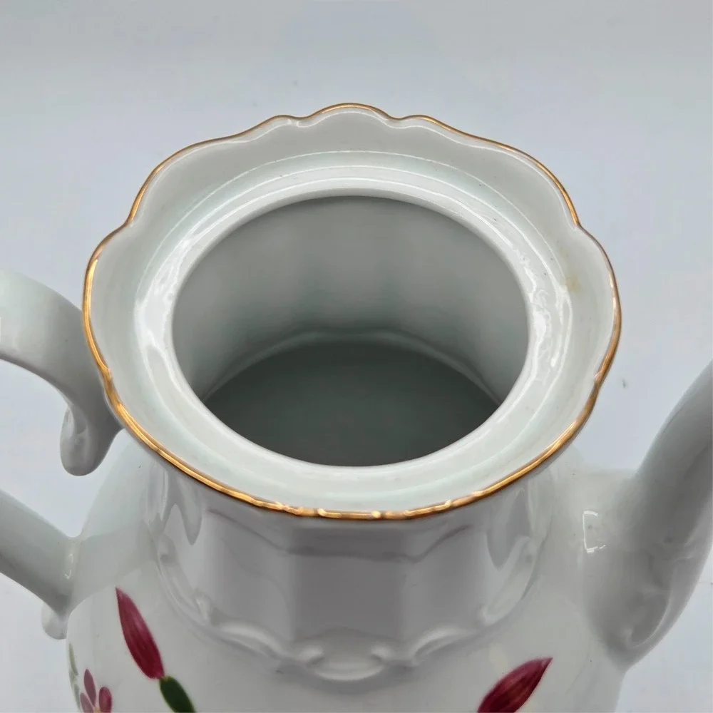 Bareuther Waldsassen Bavaria Germany Floral TeaPot Gold Trim‎ #242